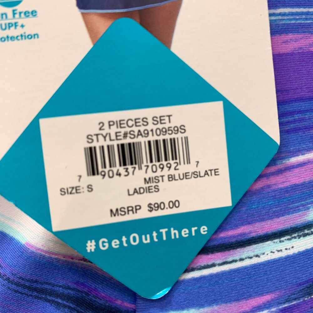 Free Country Swim Top Small, Purple stripes - Picture 3 of 4